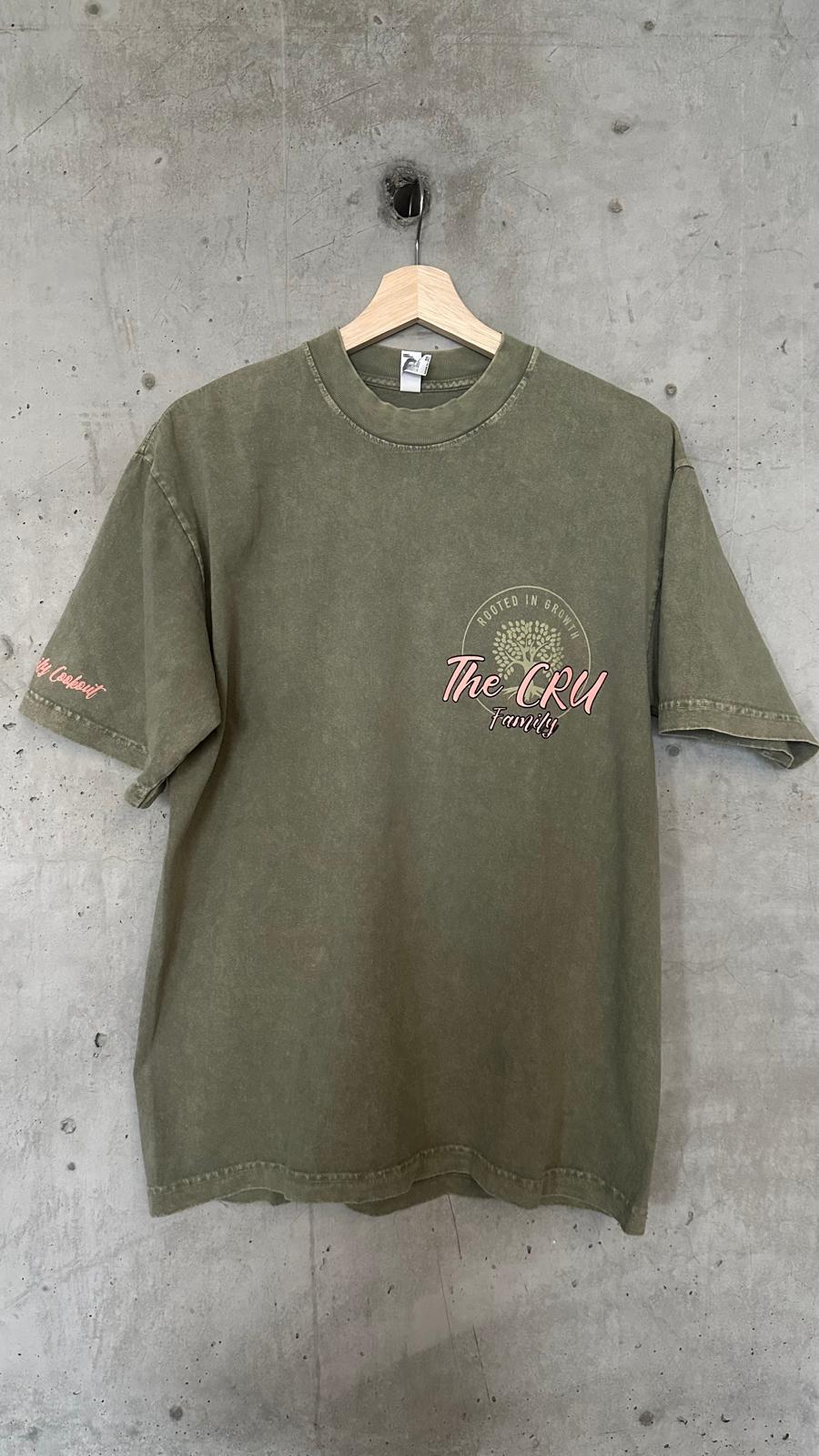 CRU Family T-shirt Lime Green front